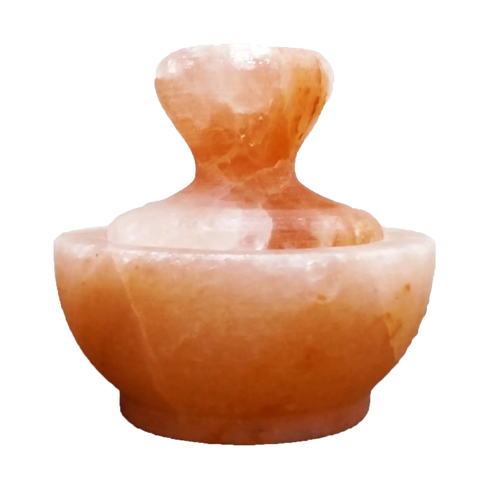 Handcrafted Mushroom Shape Himalayan Pink Rock Salt Mortar & Pilão Set Food Grade para Ervas e Especiarias Unique Kitchen Tool Set