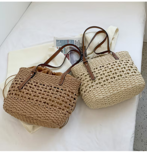 Bolsos de Mano de Paja Elegantes y Modernos, Bolsos de Playa Multicolores, Bolsos de Hombro de Paja Personalizados para Mujer, Productos al por Mayor - Product Image 1