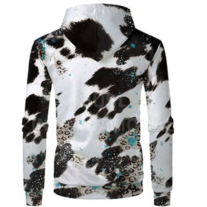 Haute qualité marron blanc pleine fermeture éclair à capuche bouffée impression Streetwear personnalisé pas de chaîne goutte épaule pull plaine hommes à capuche - Product Image 5