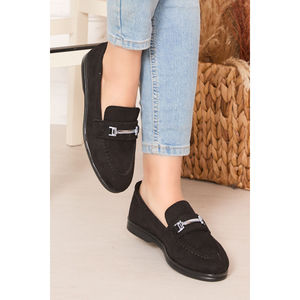 Zapatos Mocasines Negros de Gamuza con Hebilla - Product Image 2