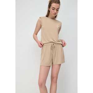 Shorts décontractés pour femmes avec taille élastique et cordon de serrage, taille XS, en spandex, motif tendance, ajustables avec des poches - Product Image 2