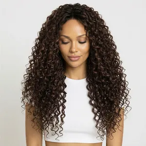 Extensions de cheveux bouclés en trame, couleur 1B brun foncé, style crépu bouclé, longueurs de 8 à 30 pouces - Product Image 2