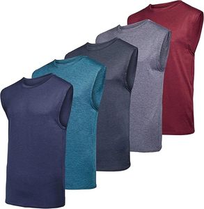 Camiseta sin mangas informal 100% de algodón para hombre, tejido de punto transpirable con decoración de botones y característica única de agujero - Product Image 1