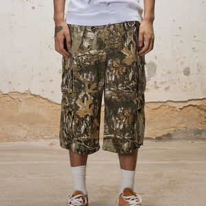 Pantalones Cortos Vaqueros Distressed de Mezclilla para Hombre, Estilo Casual Urbano, Largos hasta la Rodilla, con Agujeros, Cremalleras y Diamantes, Modelo Baggy2026 OEM - Product Image 4