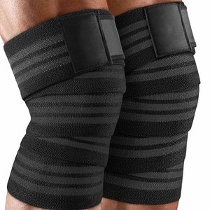 Envolturas elásticas de soporte de rodilla con logotipo personalizado en diseño de camuflaje sublimado de alta calidad para entrenamiento de gimnasia y seguridad física - Product Image 5