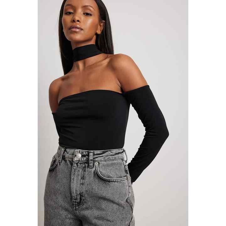 Cross Back Long Sleeve Flexible Crop Blouse