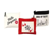Sac de voyage en coton réutilisable pour le maquillage, organiseur de toilette imperméable avec motif imprimé et fermeture éclair lisse pour femmes