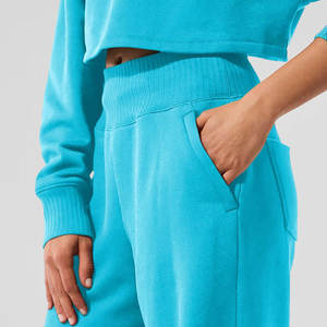 Pantalones Deportivos de Cintura Elástica con Cordón, Color Sólido, Estilo Moderno, Pantalones de Gimnasio, Pantalones Rectos, Ropa Deportiva Informal, Pantalones Holgados para Mujer - Product Image 3