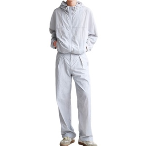 Conjunto Deportivo Informal de Dos Piezas para Mujer, Chaqueta Cortavientos y Pantalones de Algodón Sólido, Transpirable, Ecológico, Gran Venta - Product Image 2