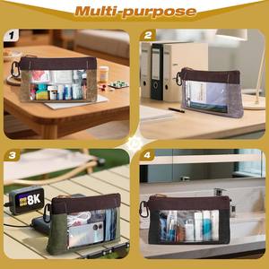 Bolsa de Herramientas de Lona Resistente al por Mayor |   Paquete de 4 bolsas organizadoras con mosquetón |   Bolsa de Almacenamiento Portátil con Cierre y Ventana Transparente - Product Image 4