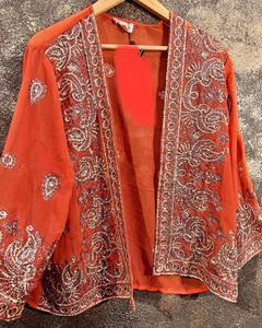 Robe Maxi bohème ornée de perles à la main, robe longue de soirée brodée en or, dos orné - Product Image 4