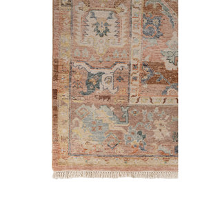 Alfombra Afgana de Lana Anudada a Mano en Rojo y Naranja con Patrón de Medallón, para Uso Doméstico - Jaipur ZA EA-3009 (Cs-03) - Product Image 4