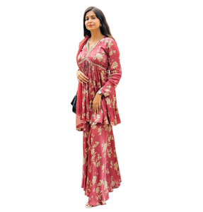 Designer indien 3 pièces ensemble Readymade pakistanais ethnique porter fête porter impression numérique Palazzo Sharara Gharara Kurti cousu ethnique - Product Image 1