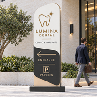 Panneau de signalisation personnalisé pour clinique dentaire, non éclairé, extérieur, logo sur mesure, signalétique sur pied en aluminium pour hôtel et bureau