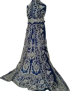 Blue Moroccan wedding Kaftans dresses 2022 bridal hand embroidered kaftan for bride customize color and size available
