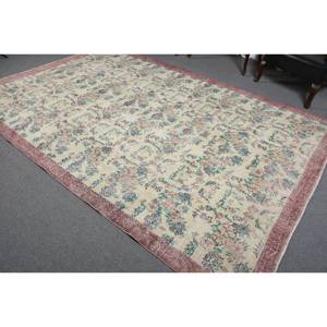 พรมขนสัตว์สีเบจสีน้ำตาล7.1x10.7ฟุตแบบคลาสสิกงานเย็บปะติดปะต่อกันดีไซน์แบบตุรกีสำหรับห้องนั่งเล่นสี่เหลี่ยมผืนผ้าห้องโถงทางเดินยางสำหรับข้างเตียง - Product Image 4