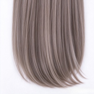 Long Straight Silver Gray <b>Synthetic</b> Fiber Wig for Women Fashion Natural Look Adjustable Cap Daily Wear Party Cosplay - Product Image 5