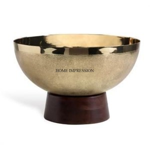 Pájaros y ramas FUNDIDOS DE ALUMINIO chapados en color dorado Diseñador superior con forma ovalada Tazón esmaltado de color negro de proveedor indio - Product Image 2