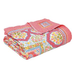 BLOCKS of INDIA Red GAD Paisley Hand Block Printed Cotton <b>King</b> <b>Size</b> <b>Quilt</b> - Product Image 4