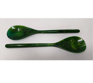 Ensemble de cuillères à salade en résine, écologiques, lavables au lave-vaisselle, couleur personnalisée moderne, 11 pouces, outils à salade, cuisine à domicile, fabriqué en Inde - Product Image 3