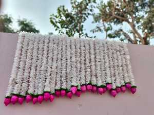 Guirlande florale en bois de sola fait main, jasmin et lotus, décoration bohème, accessoires de maison écologiques, vase mural indien bohème naturel - Product Image 4