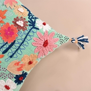 Funda de cojín Lumbar de algodón de lujo, funda de almohada decorativa tejida con cremallera Invisible para sala de estar, dormitorio, lona de algodón lisa - Product Image 1