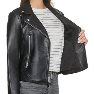 Veste d'extérieur en cuir pour femme, tricotée, respirante, solide, design tendance, prix de gros - Product Image 3