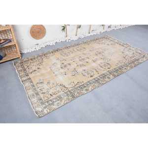 พรมขนาด 4.8x8.7 ฟุต, พรมวินเทจตุรกี, พรมลายตะวันออกสีเบจเทา - Product Image 4