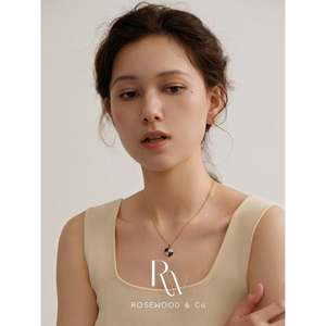 Collier empilable noir à motif damier avec pendentif cœur anti-ternissement pour maman, pendentifs et breloques de mode étanches - Product Image 6