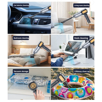 Aspirateur de voiture sans fil portable à batterie, 17000 pa de puissance d'aspiration, mini, avec 3 batteries de 2000 mAh et capacité de 1L-1,5L