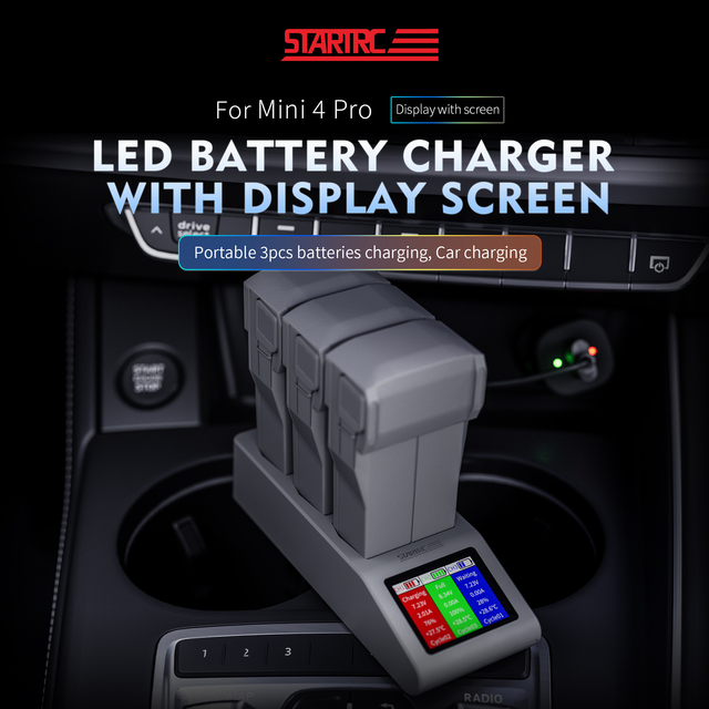 STARTRC Smart Charging Hub for Mini 4 Pro / Mini 3 Pro / Mini 3 Batteries, 3-in-1 Digital Display Battery Charger