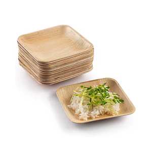 Assiettes carrées en feuille de palmier Areca jetables écologiques Vaisselle compostable naturelle pour servir - Product Image 2