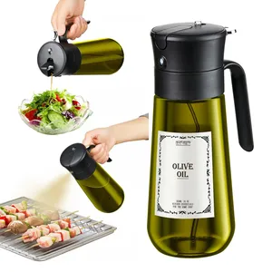 hoforife Glass 2 In 1 Olive <b>Oil</b> <b>Dispenser</b> <b>Bottle</b> For Kitchen Gadgets, 2 In, 18 oz - Product Image 1