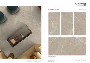 Carreaux de porcelaine texturés, polis et émaillés, conçus pour une couverture de sol et de mur spacieuse, améliorant la profondeur visuelle de l'intérieur. - Product Image 3