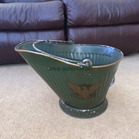 Meilleure vente seau à charbon en métal avec ombre antique en cuivre seau de stockage de charbon avec poignée de tige foyers accessoires articles fournitures