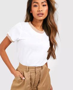 T-shirt surdimensionné en coton lourd pour femme avec logo personnalisé, délavé à l'acide vintage, avec détails troués, été, 100% coton - Product Image 2