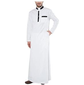 Men's Arabic Jubba Dubai Kaftan with Pockets Plus Size <b>Islamic</b> <b>Clothing</b> Muslim Thobe Dress for Men with Anti-Static Feature - Product Image 3