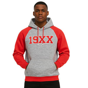 Sweat à capuche gris KAP Année de fondation, manches raglan rouges, mélange de coton, vêtements de fraternité grecque Divine Nine HBCU Greek - Product Image 1