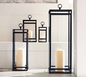 Metal Lanterns Glass Candle Holders & Jars for Dinner Room and Candle Holders with Stylish Features - Product Image 1
