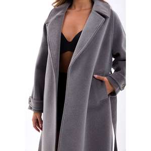 7477 เสื้อโค้ทผ้าทอสีเทา - Product Image 1