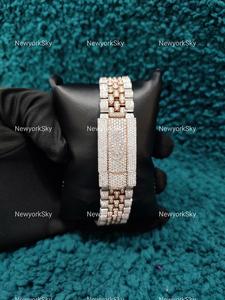 Hecho a mano personalizable movimiento automático mecánico VVS Moissanite Diamante tachonado Iced Out reloj de pulsera para hombres - Product Image 5