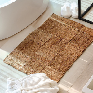 Alfombrillas y alfombras de jacinto de agua a precio barato de fábrica para decoración de interiores, alfombrilla ovalada de paja tejida natural - Product Image 2