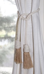 Nautical Natural Cotton Rope Tassel Curtain Tie Back - Product Image 2