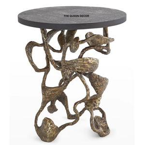 Table basse ronde dorée sur pied, vente en gros de meubles de salon, tables d'appoint très vendues - Product Image 3