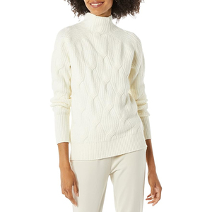 Femme grande taille Super doux coupe classique respirant pull à col rond à manches longues col rond décontracté hiver durable coton avant - Product Image 3