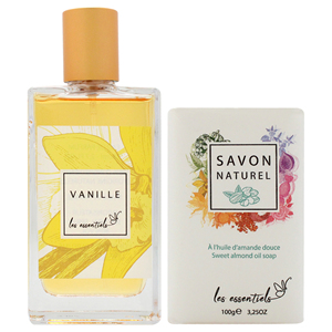 Les Essentials donna 2 pezzo regalo 2.7oz EDP Spray profumo di Vanille e 3.25oz sapone di mandorle dolci naturale Savon Coffret Parfum - Product Image 2