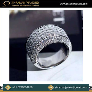 Custom Luxury Iced Moissanite Diamond Wedding Engagement Anniversary Party Band 10K Solid White <b>Gold</b> Half Eternity Ring Set Fine - Product Image 2