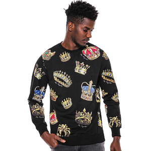 Sweat-shirt pour homme 2024, poids lourd, 400 GSM, respirant, antibactérien, manches longues, imprimé par transfert thermique, polyester/coton, hiver - Product Image 1