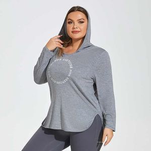 Women's Plus Size Casual Sports Hooded <b>Top</b> Long Sleeve Lightweight Gym Running Cover-Up Solid Print Breathable Collarless - Product Image 6
