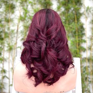 Pelucas hinchables de color Burdeos de buena calidad con cabello humano vietnamita, precio al por mayor - Product Image 2